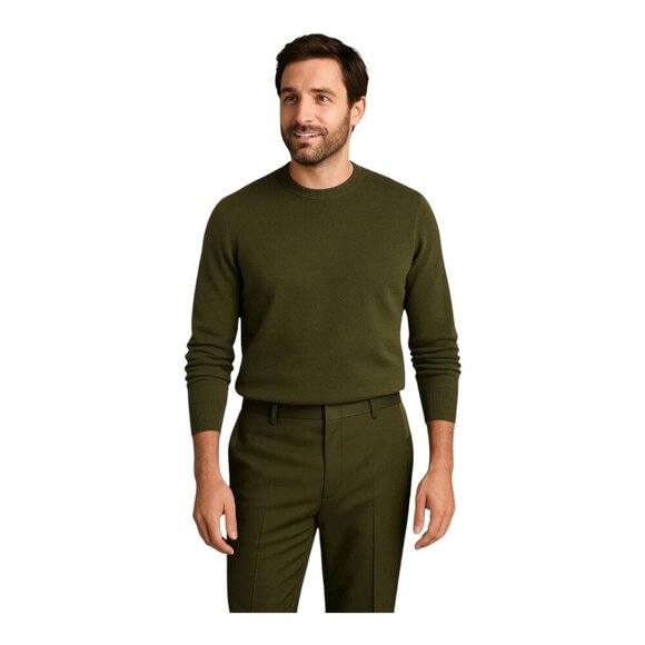 COS Mens Tux Stripe Pant~Size EUR 52/US 42~Green Flat Front Trousers  L10 27 - Picture 1 of 10